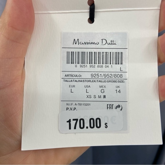 NWT Massimo Dutti Midi Gray Silver Satin Camisole Slip Dress Size Large - Picture 6 of 9